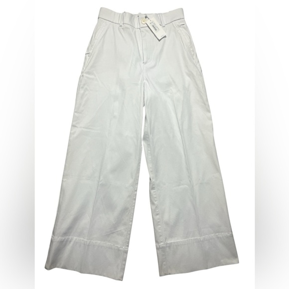 NEW SPANX Stretch Twill Cropped Wide Leg Pant White Size Small - Picture 4 of 10